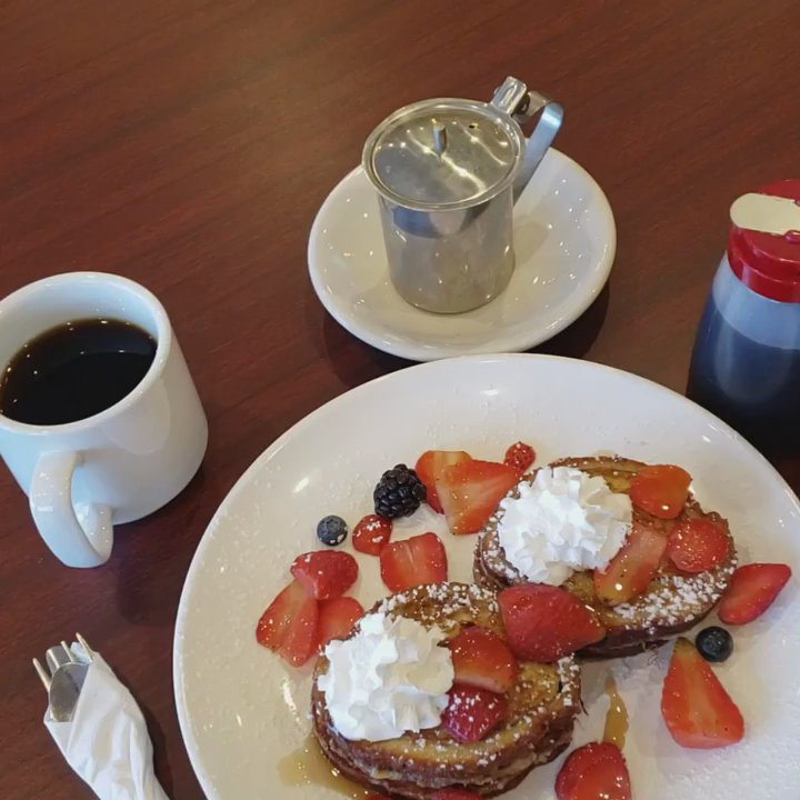 Woodbridge Cafe - Cinnamon swirl French toast.  Soooooo goooood! ; ) - Cafes Near Me - Sachse, Texas
