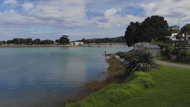 Fishing in a lake in New Zealand