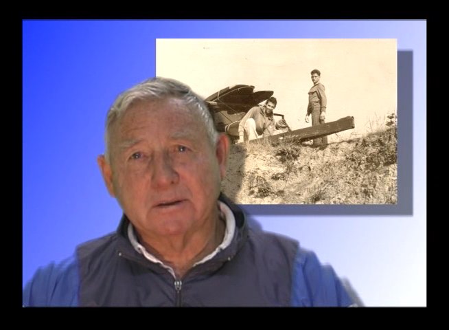 Historical footage of early surfers accompanies interviews with individuals sharing their personal experiences and memories of classic coastal surfing culture.