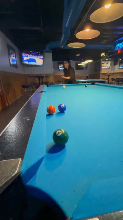 The Pen - My girl making two balls in at the same time! - Pool Halls Near Me - Huntington Beach, California