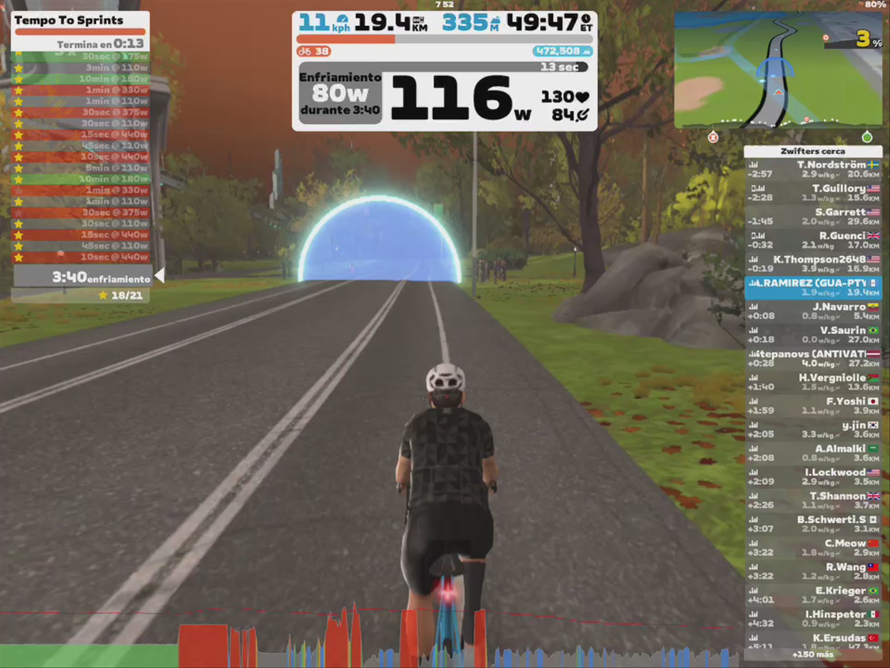 Zwift - Tempo To Sprints in New York