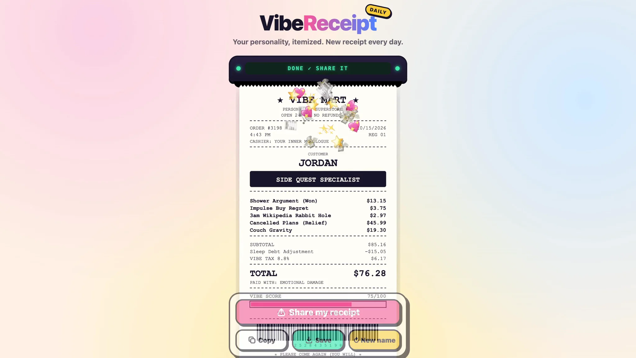 VibeReceipt image 1