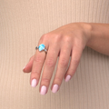 Larimar Pear Sterling Silver Ring