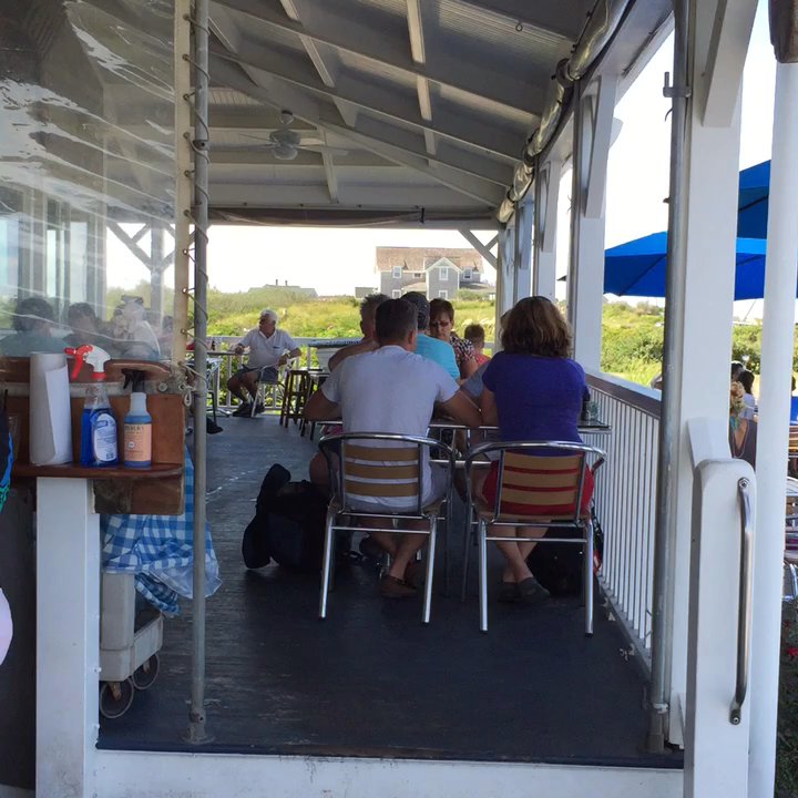 The Beachead - Outdoor area. Also, we love the bar if weather is not so good. - Seafood Near Me - Block Island, Rhode Island