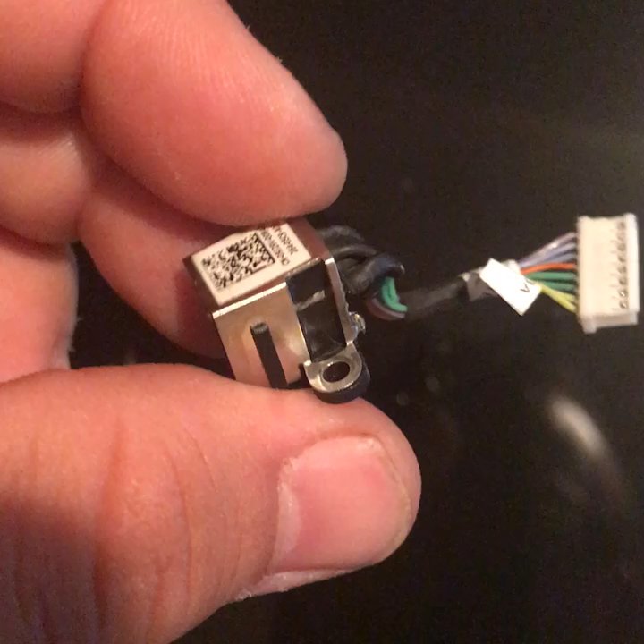Rizzo Computer Services - Broken DC module.  Showing cracked plastic and solder points. Score ultimately replacing it.  (Dell Inspiron) - IT Services & Computer Repair Near Me - Emerson, New Jersey