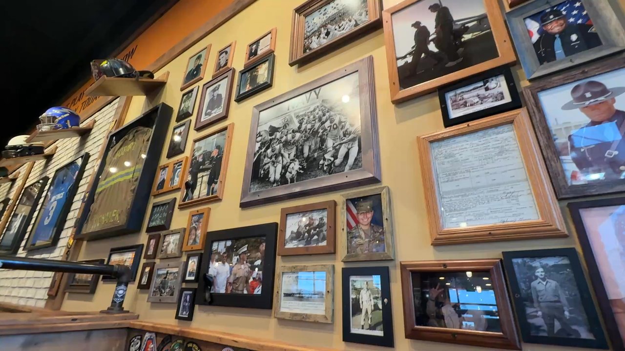 Mission BBQ - Inside the restaurant. Very Patriotic - Salad Near Me - Merrillville, Indiana