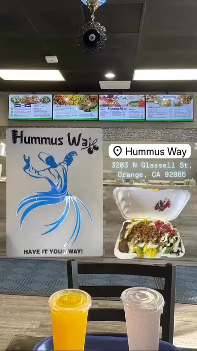 Hummus Way - Chicken shawarma with toppings and fresh herbal tea! - Mediterranean Near Me - Orange, California