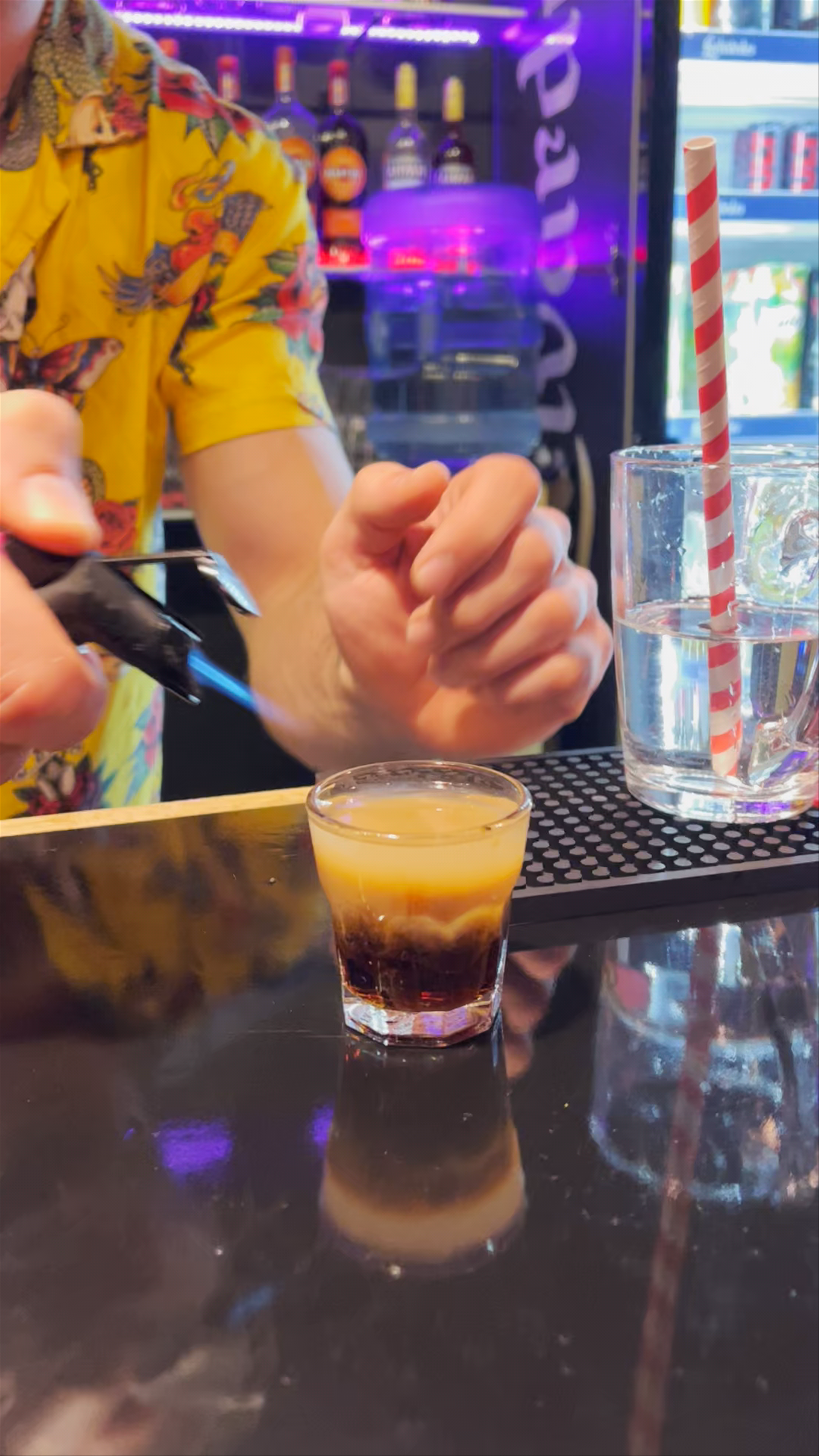 Flaming Shot Preparation at Players Club, Riga