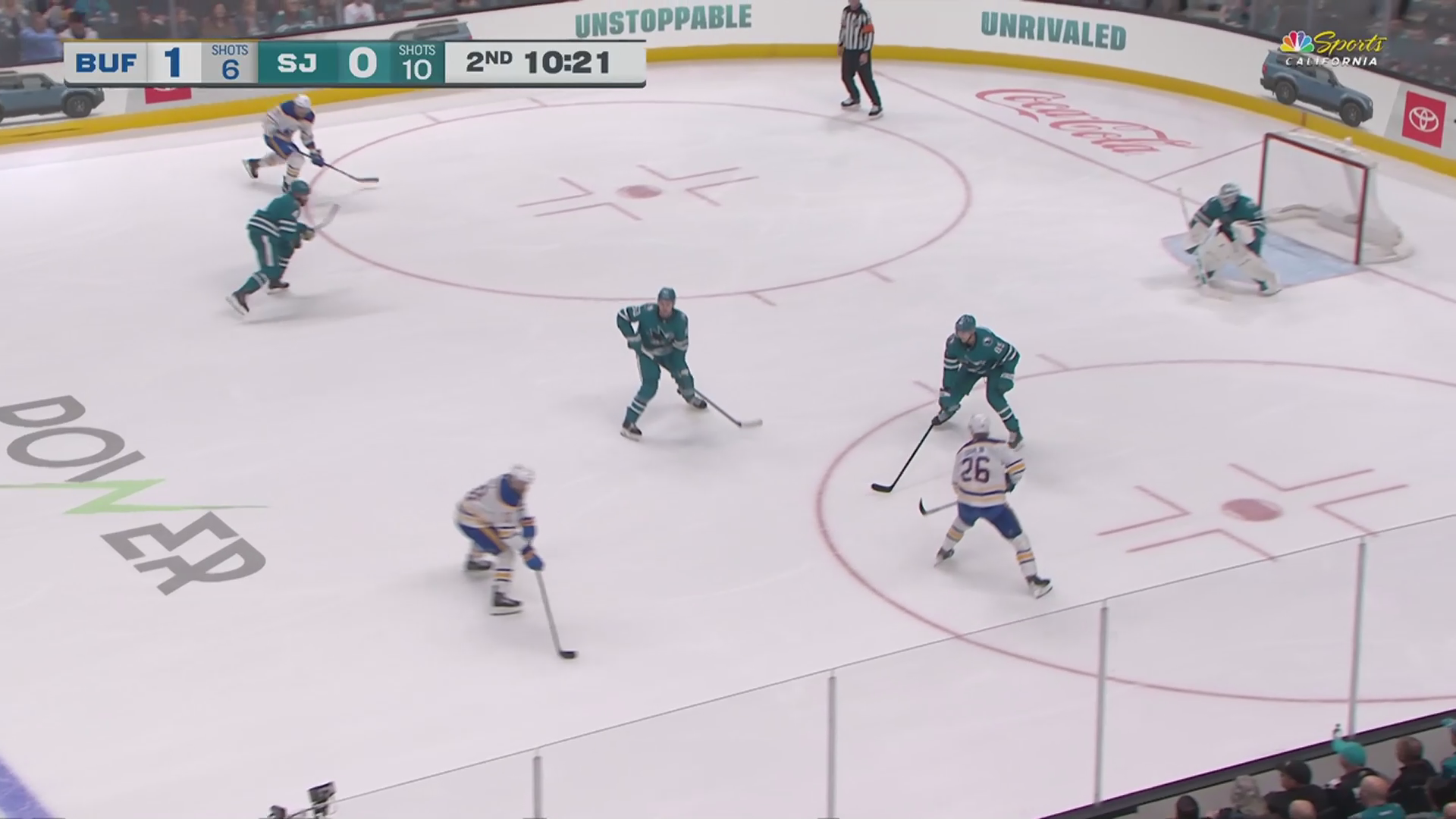 Sabres convert all three second-period shots in explosive stretch · Mar 19, 2026