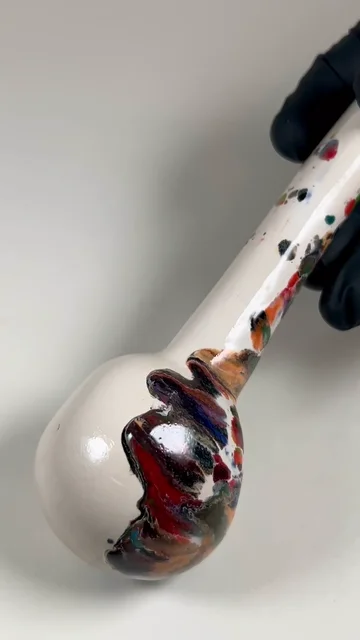 Preview pic of Spoon Pipe - 6.25 Inches - Ceramic - Multicolored- FREE SHIPPING!!!