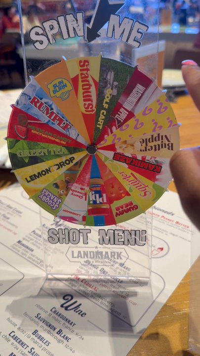Landmark - Shot spinner. Neat idea! - Sports Bars Near Me - Addison, Texas