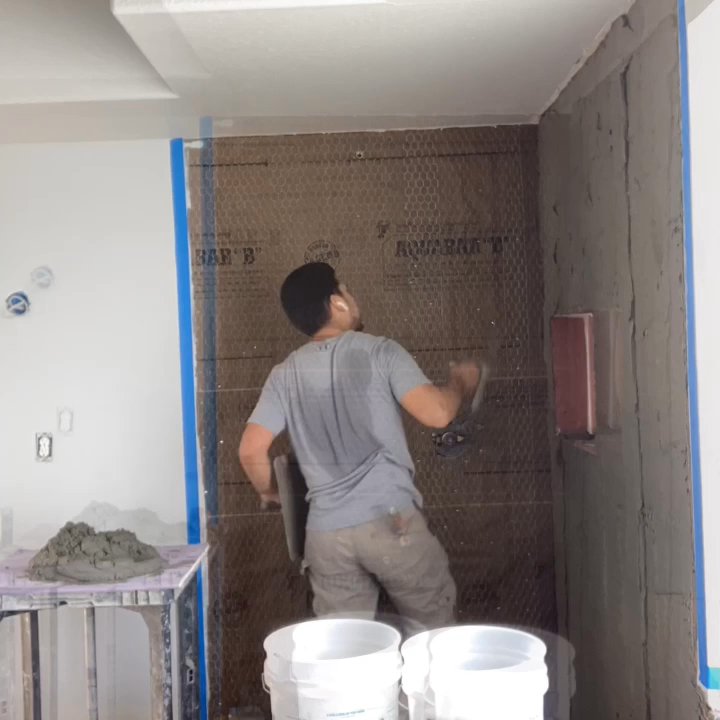 Tile Touch - Floating shower walls in preparation of tile. - Tiling Near Me