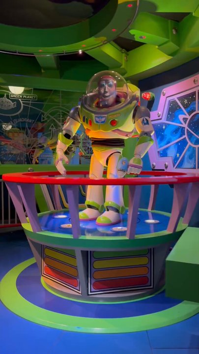 Buzz Lightyear Astro Blasters - Inside the Buzz Lightyear Astro Blasters ride. - Amusement Parks Near Me - Anaheim, California