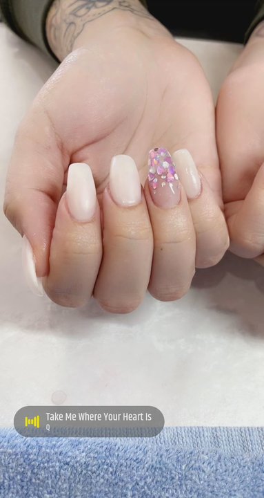 2020 Nails - Incapsulated hearts and matte nails - Nail Salons Near Me - Mesa, Arizona
