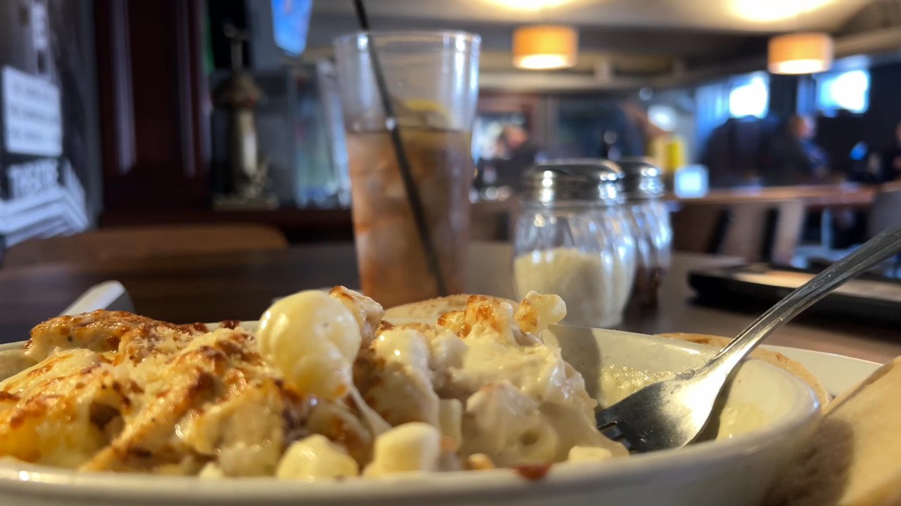 Tjs Pub - Delicious Chicken Alfredo - New American Near Me - Manistee, Michigan