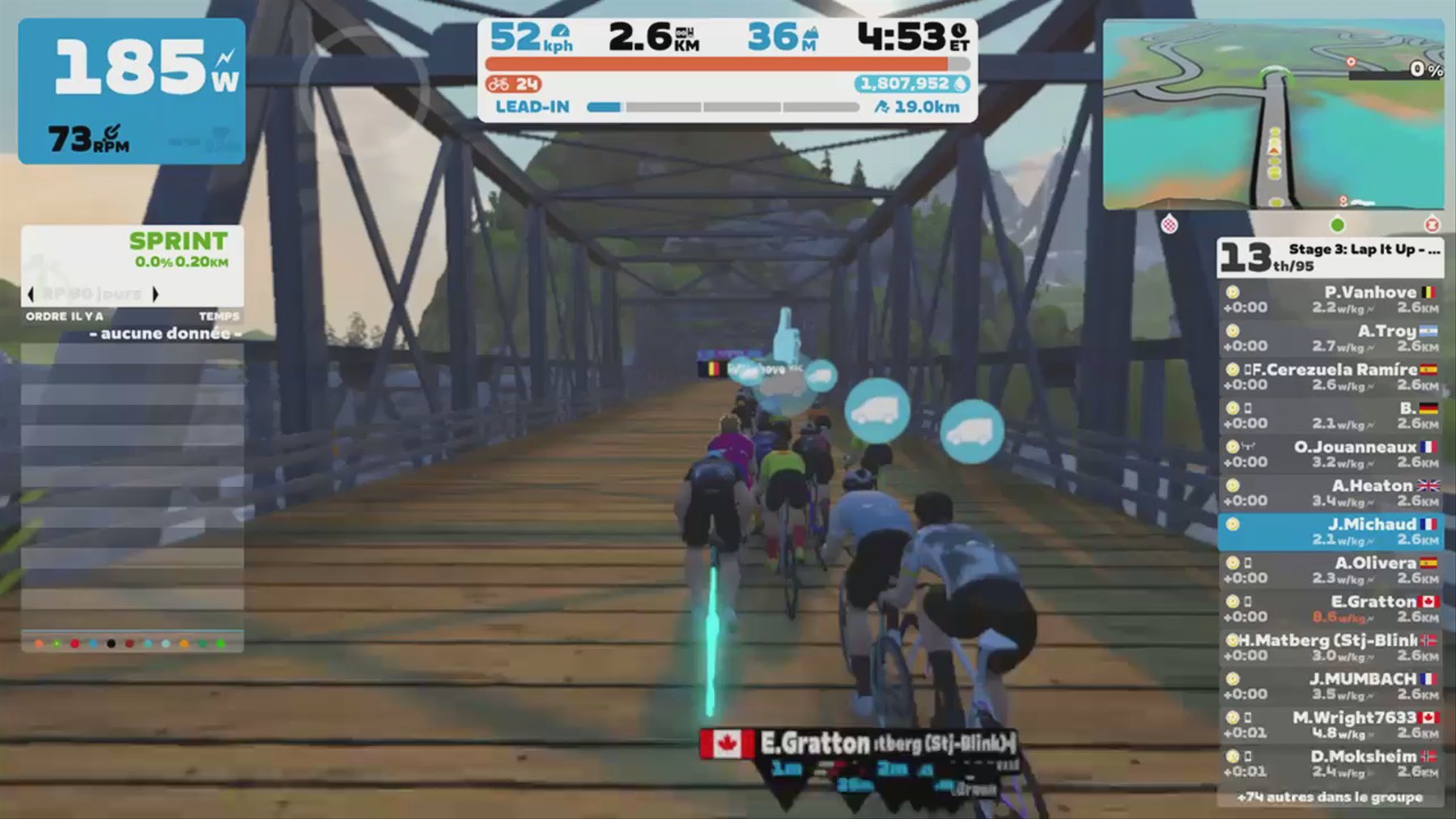 Zwift - Race: Stage 3: Lap It Up - Seaside Sprint (D) on Seaside Sprint in Watopia
