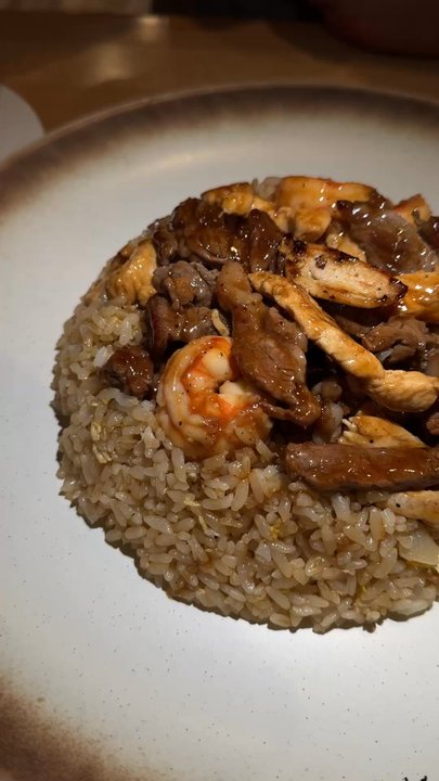 Yanagi Ramen - Combination meat, fried rice. - Sushi Bars Near Me - Lubbock, Texas