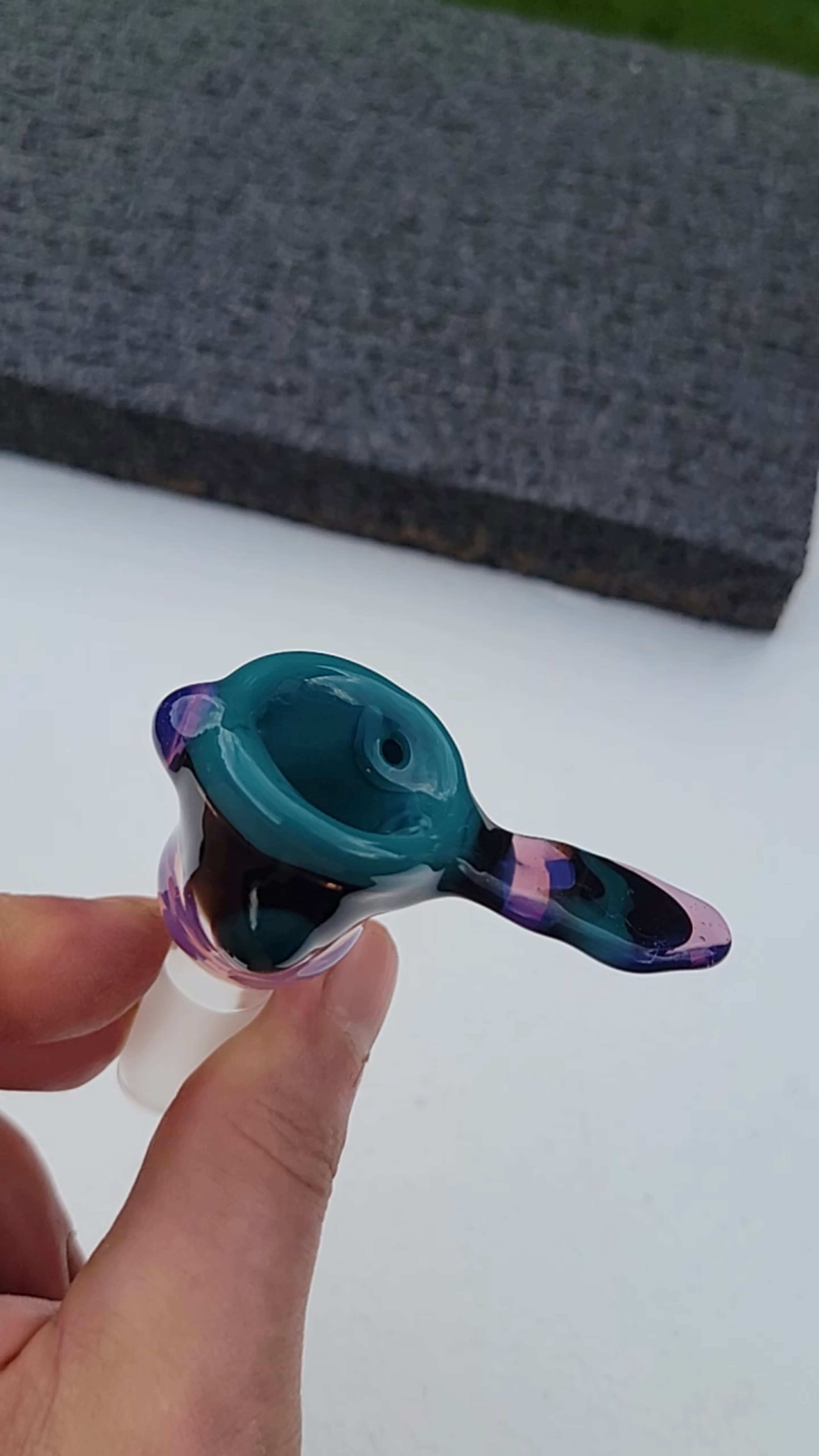 Preview pic of Bubble hash slide #27 14mm . Star gazer,  opaque aqua and galaxy