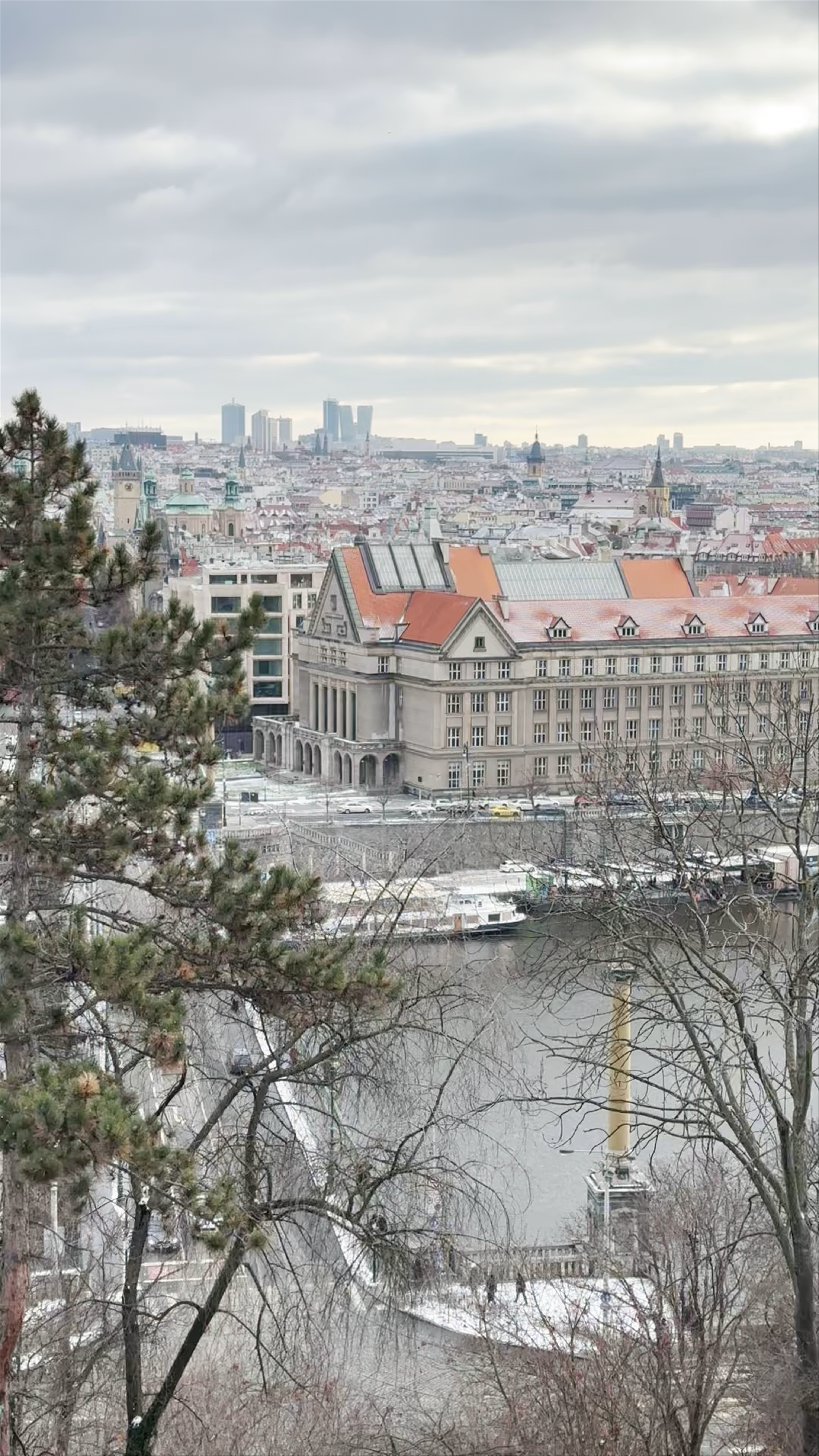 Winter Panorama from the Prague Metronome at Letná