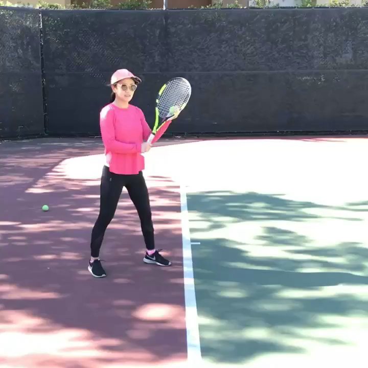 Higher Tennis Lessons - One of my adult clients working on her serve! - Tennis Near Me