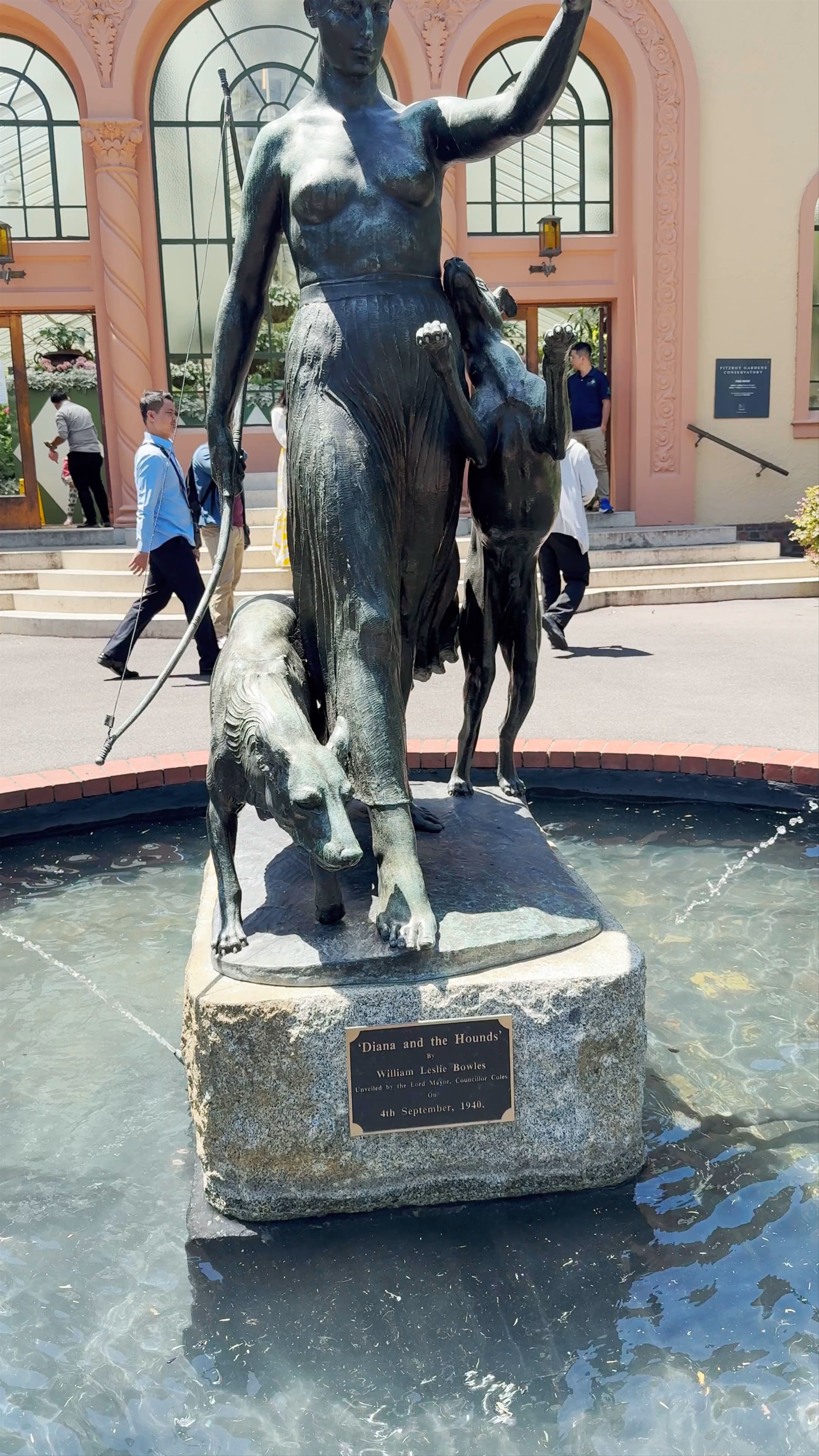 Diana and the Hounds Statue at The Conservatory, East Melbourne
