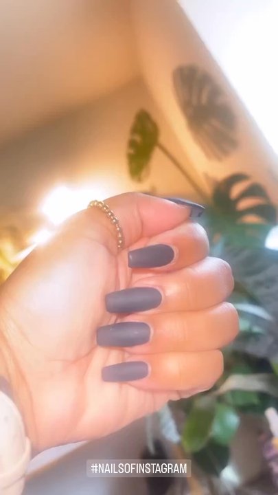Q Nails & Spa - Tommy Matte Black Full Set Coffin Shape - Nail Salons Near Me - Washington, DC, District of Columbia