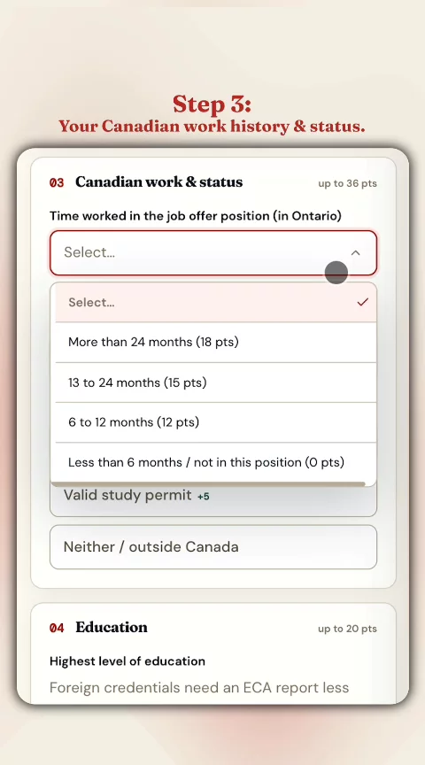 OINP Points Calculator image 1
