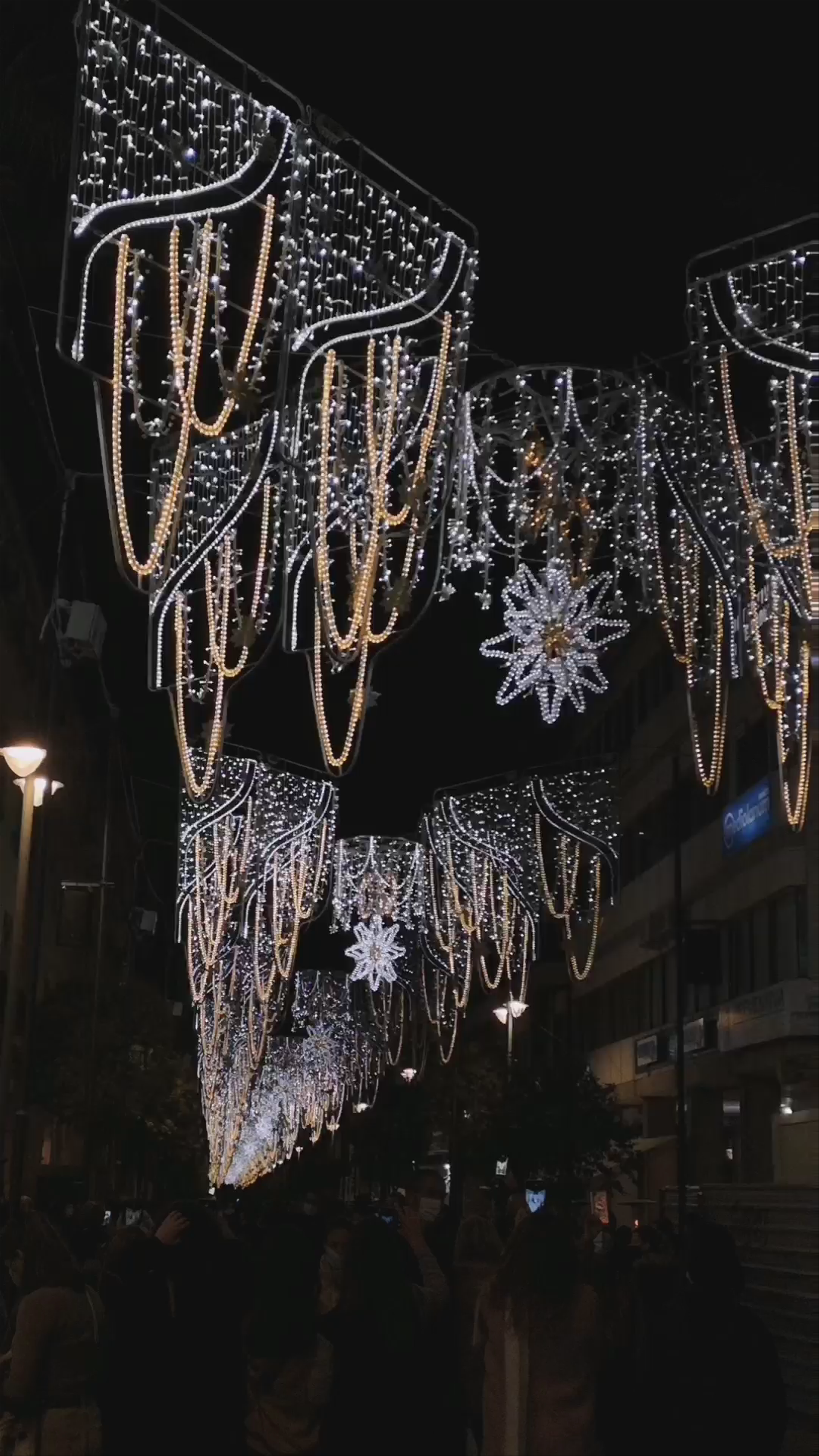 Festive Night at Ayuntamiento de Huelva, Spain - Magical Christmas Lights