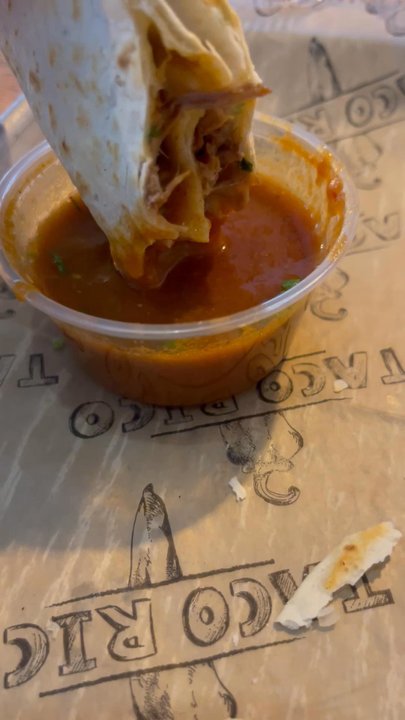Taco Rico - Birria quesadilla folded in half for thickness and the birria sauce they provided. - Tex-Mex Near Me - Cutler Bay, Florida