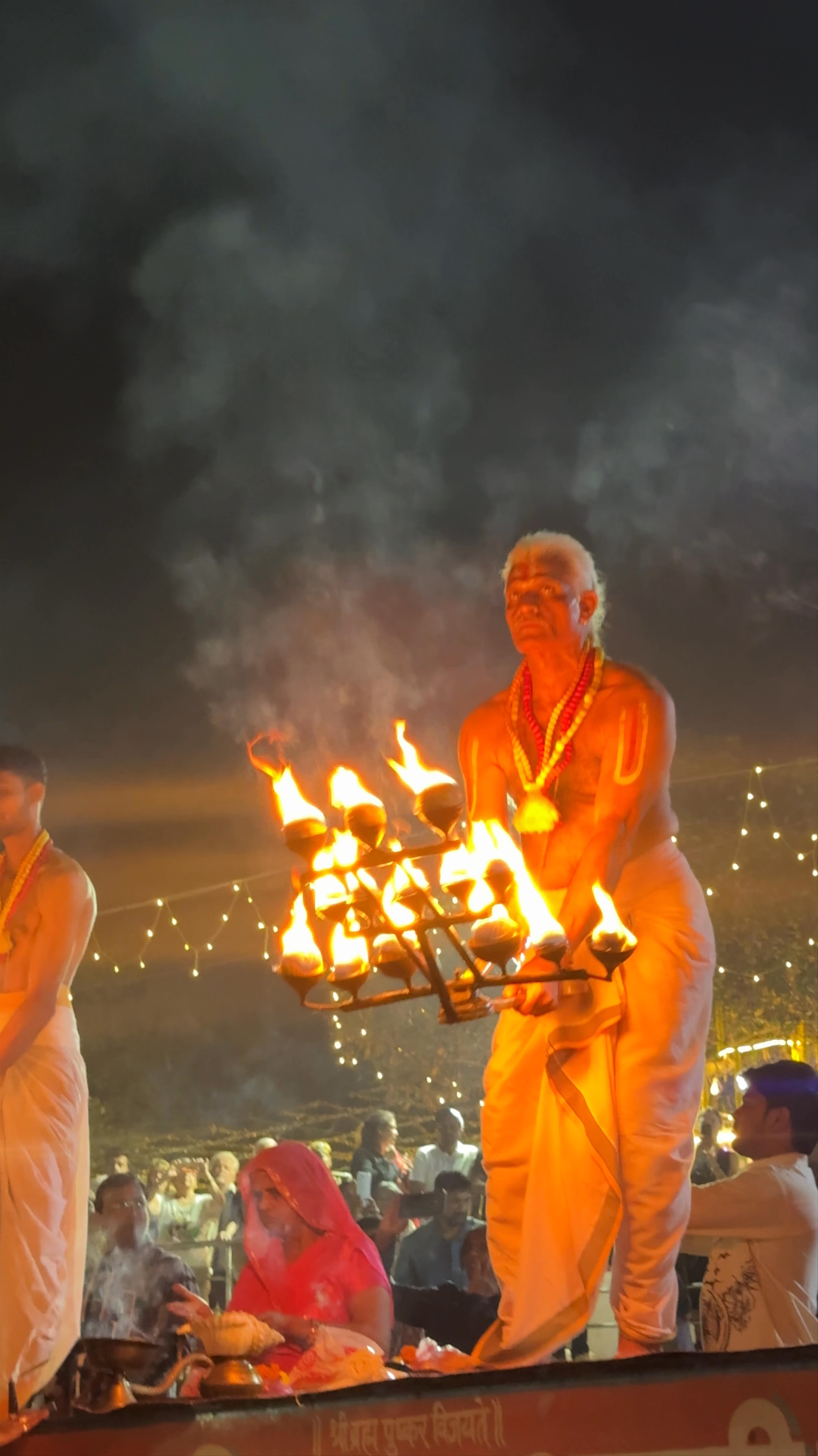 Pushkar Ghat Evening Aarti Ceremony on Lake Footway, Rajasthan