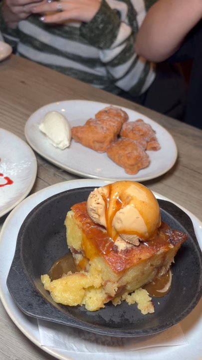 Ember & Cork - White chocolate bread pudding, pear fritters, cheesecake - Seafood Near Me - Schenectady, New York