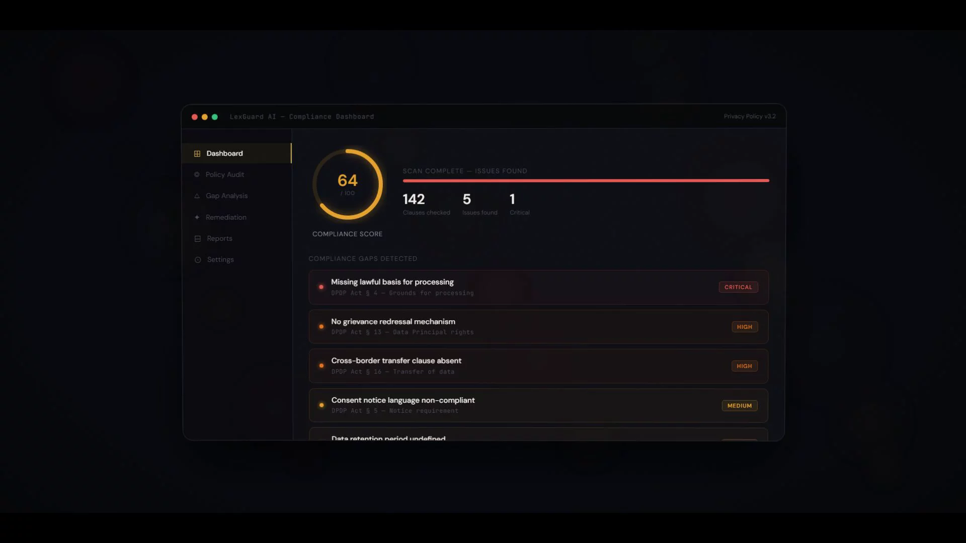 LexGuard AI — Enterprise DPDP Compliance SaaS image 1