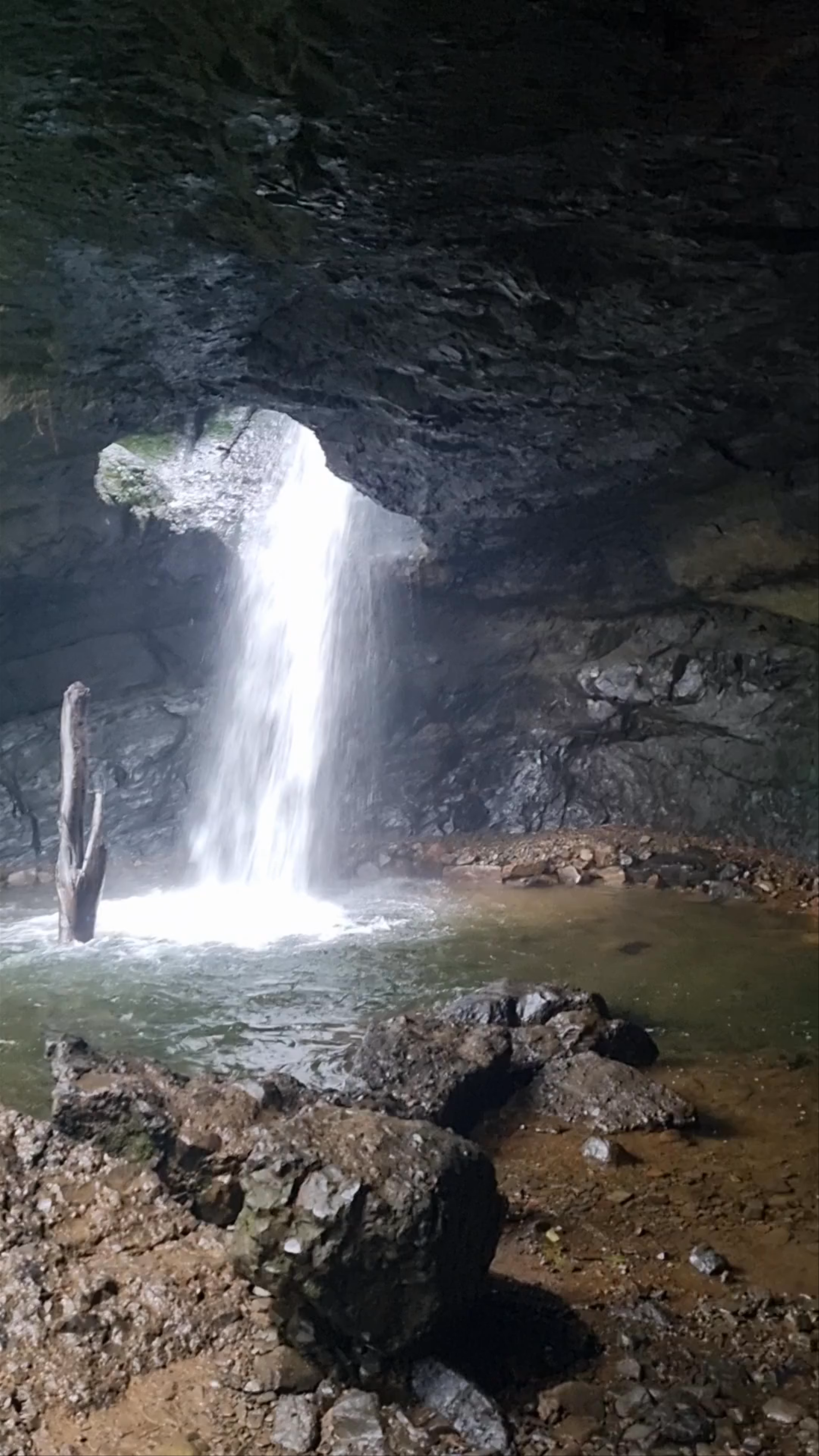 Hidden Waterfall Inside the Cave at Cueva del Esplendor, Jardín, Colombia