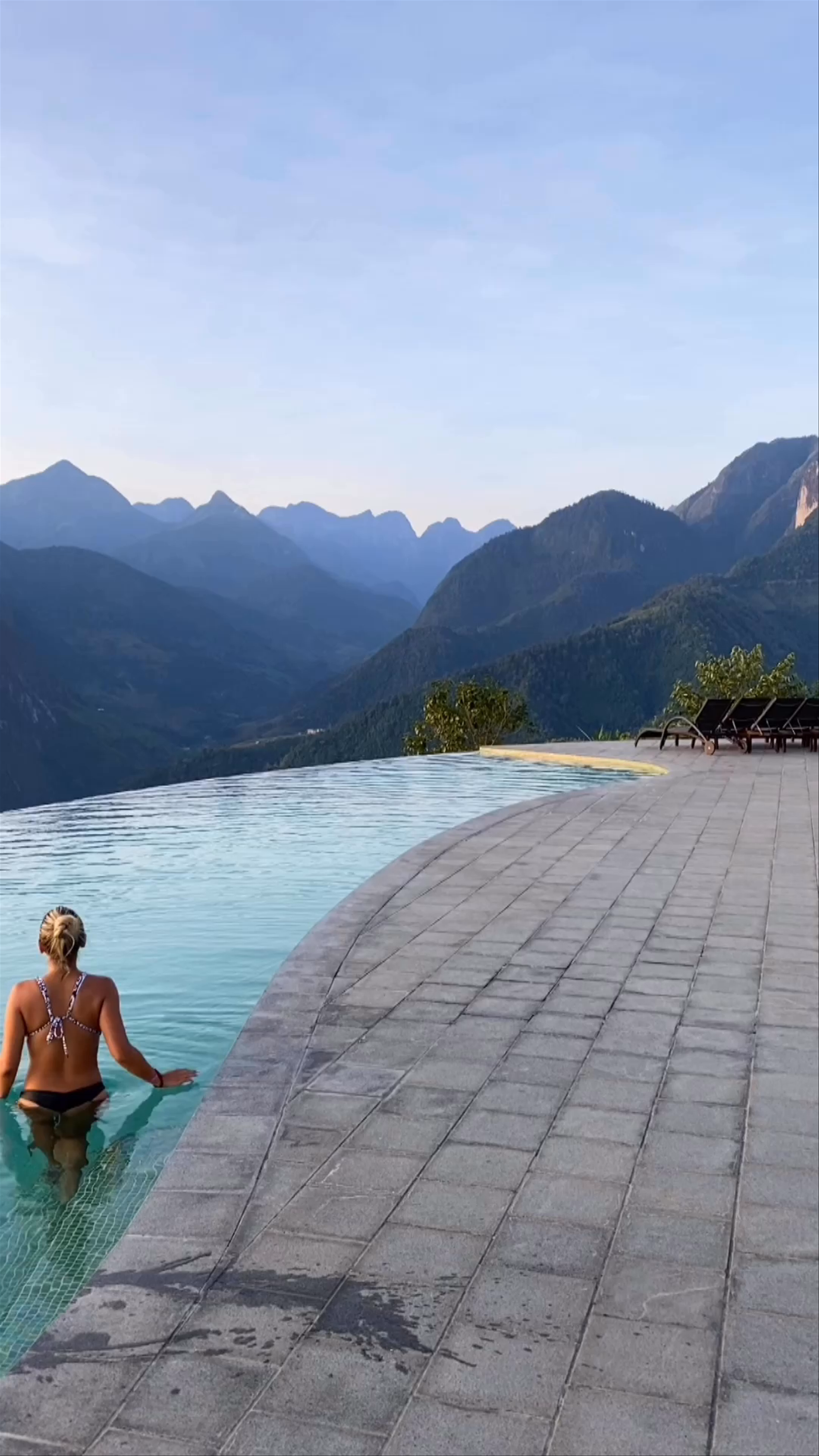 Topas Ecolodge Infinity Pool with Majestic Mountain Views in Sa Pa, Vietnam
