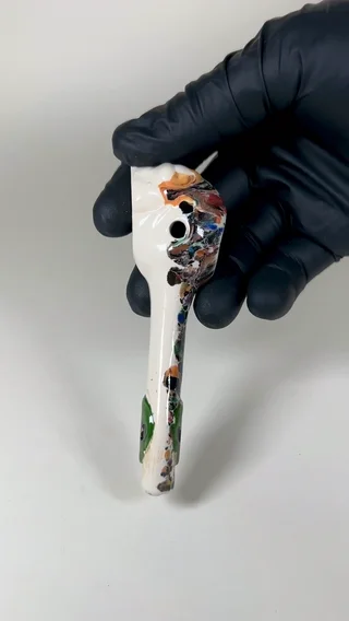 Preview pic of Alien Pipe - 4.5 Inches - Ceramic - Multi-colored - FREE SHIPPING!
