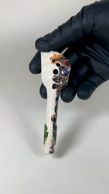 Preview pic of Alien Pipe - 4.5 Inches - Ceramic - Multi-colored - FREE SHIPPING!