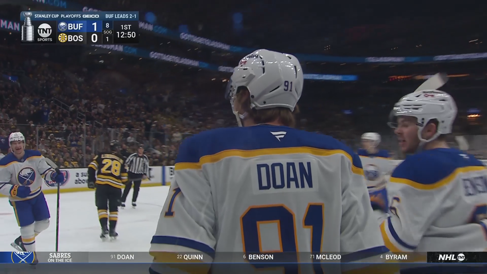 Sabres Steamroll Bruins With Four First-Period Goals, One Win From First Series Win Since 2007 · Apr. 26, 2026