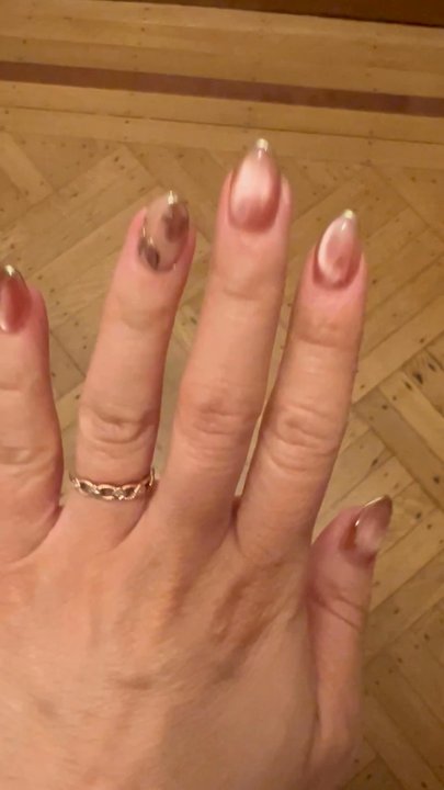 miGak - Cat eye with chrome outline and flowers. Love!! - Nail Salons Near Me - Brooklyn, New York