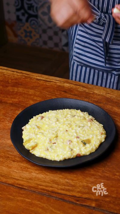 Pumpkin Risotto with Bacon & Cheese