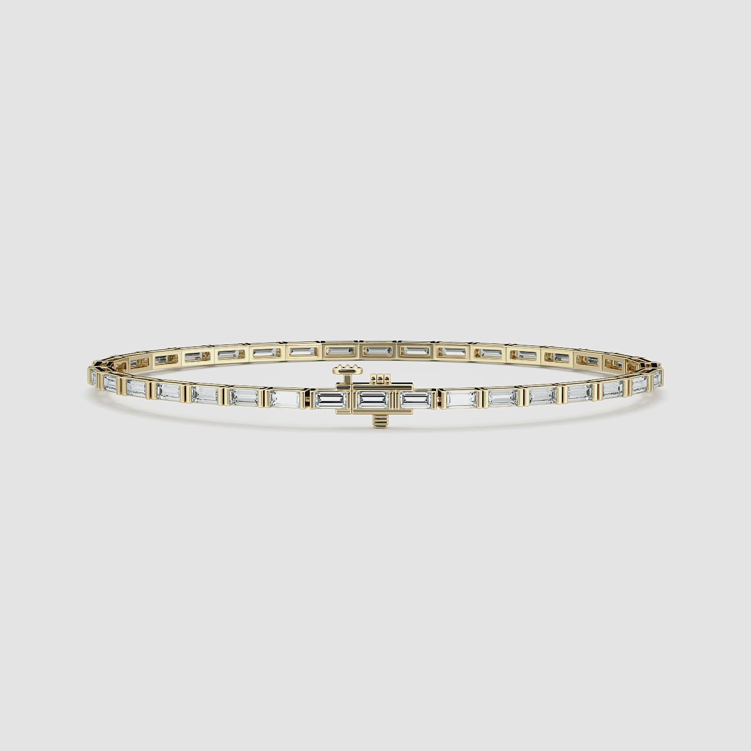 Baguette Tennis Bracelet | Baguette | 14k | Yellow Gold | diamondSize: medium | chainLength: 6.5