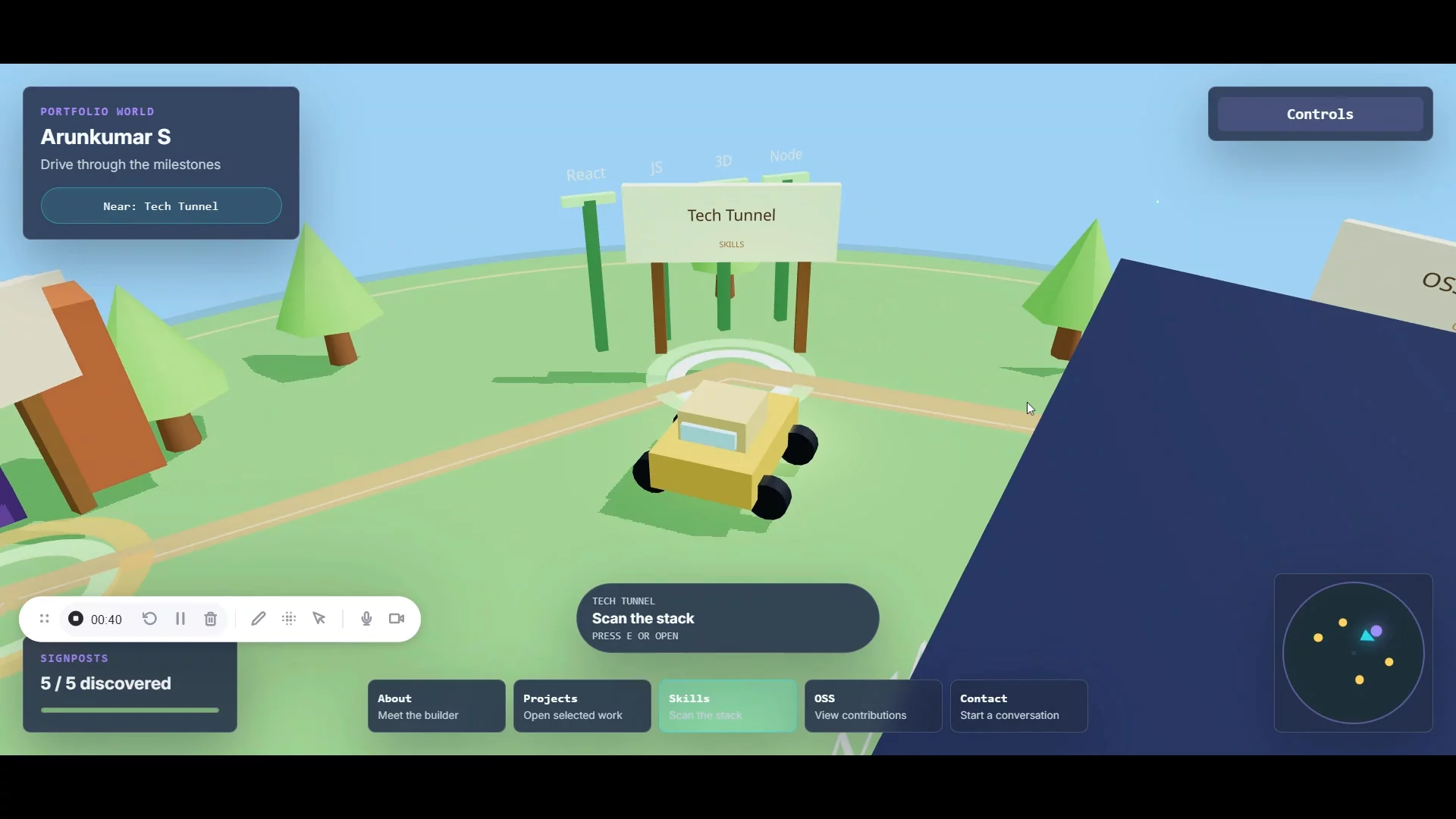Arun’s Dev World - 3D Portfolio image 1
