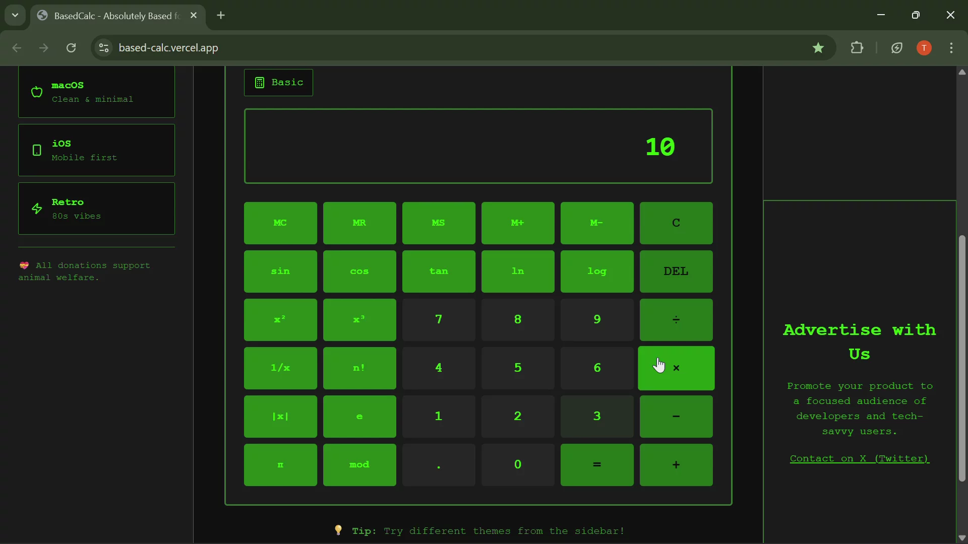 BasedCalc - Based for Animal Welfare image 1