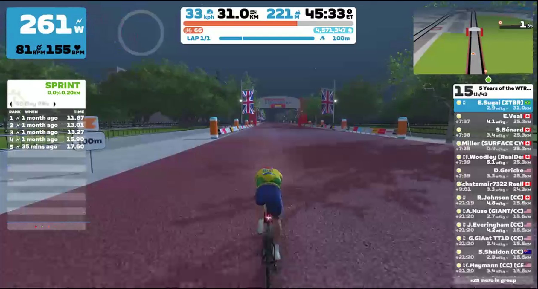 Zwift - TTT: 5 Years of the WTRL Team Time Trial - Zone 24 (FRAPPE) on Greatest London Flat in London