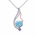 Larimar Necklace with Amethyst