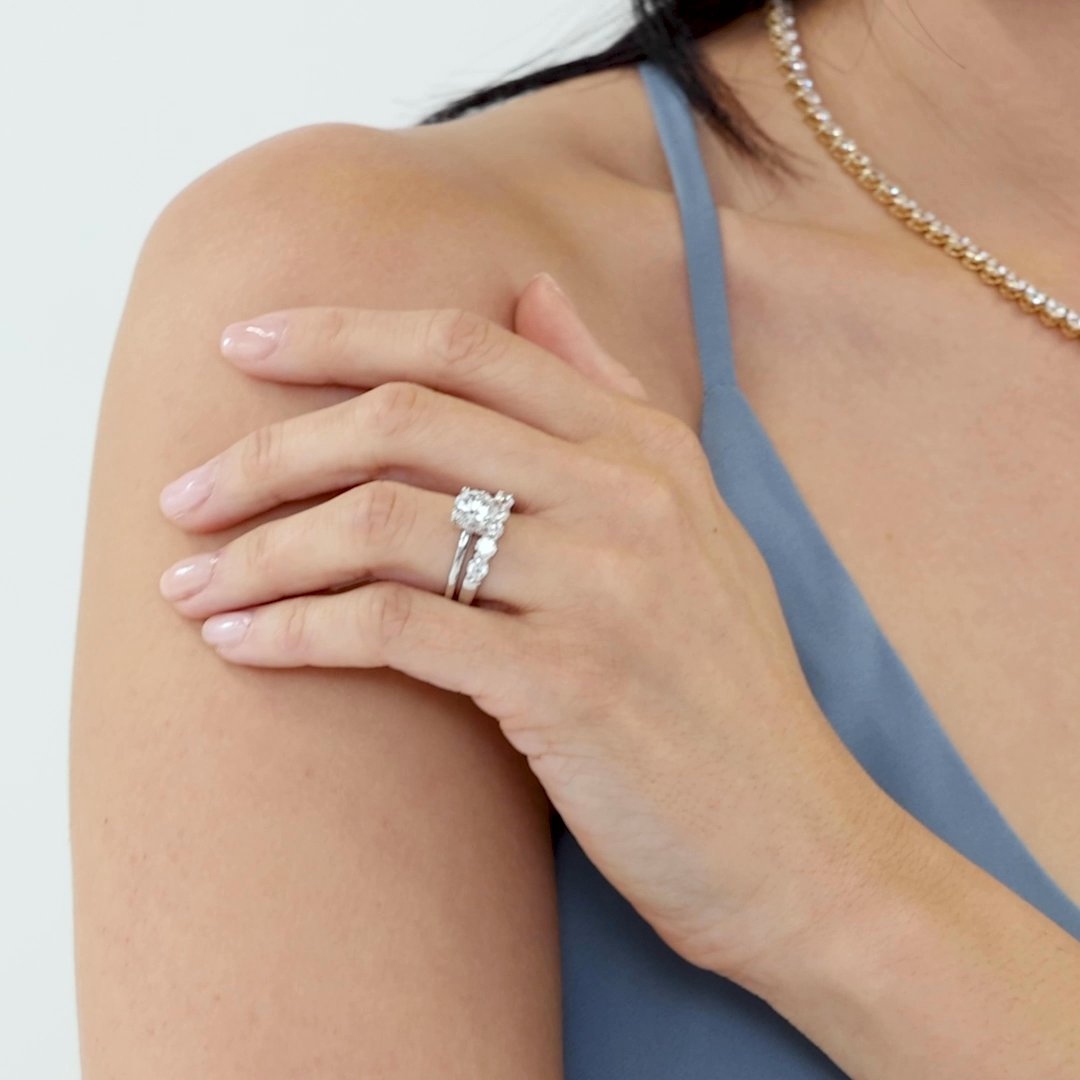 Five Stone Ehering | Rund | 18k | Gelbgold | bandVersion: petite