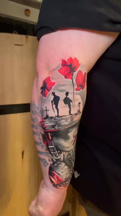 Doing Tattoo - Memorial veteran army military color tattoo - Tattoo Near Me - Edmonton, Alberta