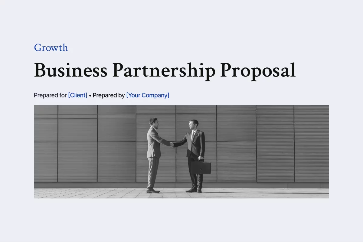 Preview of Business Partnership Proposal Template