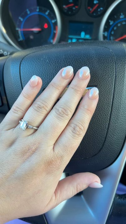 Lux Nails - Wedding nails with ombré acrylic. - Nail Salons Near Me - Dubuque, Iowa