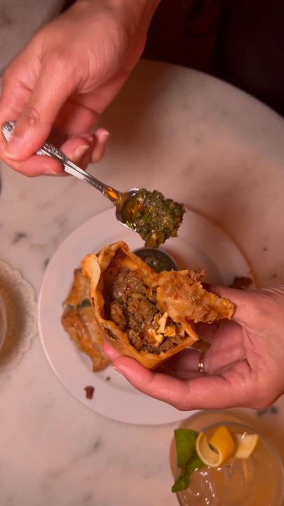 Milonga Room - Empanadas from upstairs Buenos Aires cafe  @abionthego on IG - Cocktail Bars Near Me - Austin, Texas