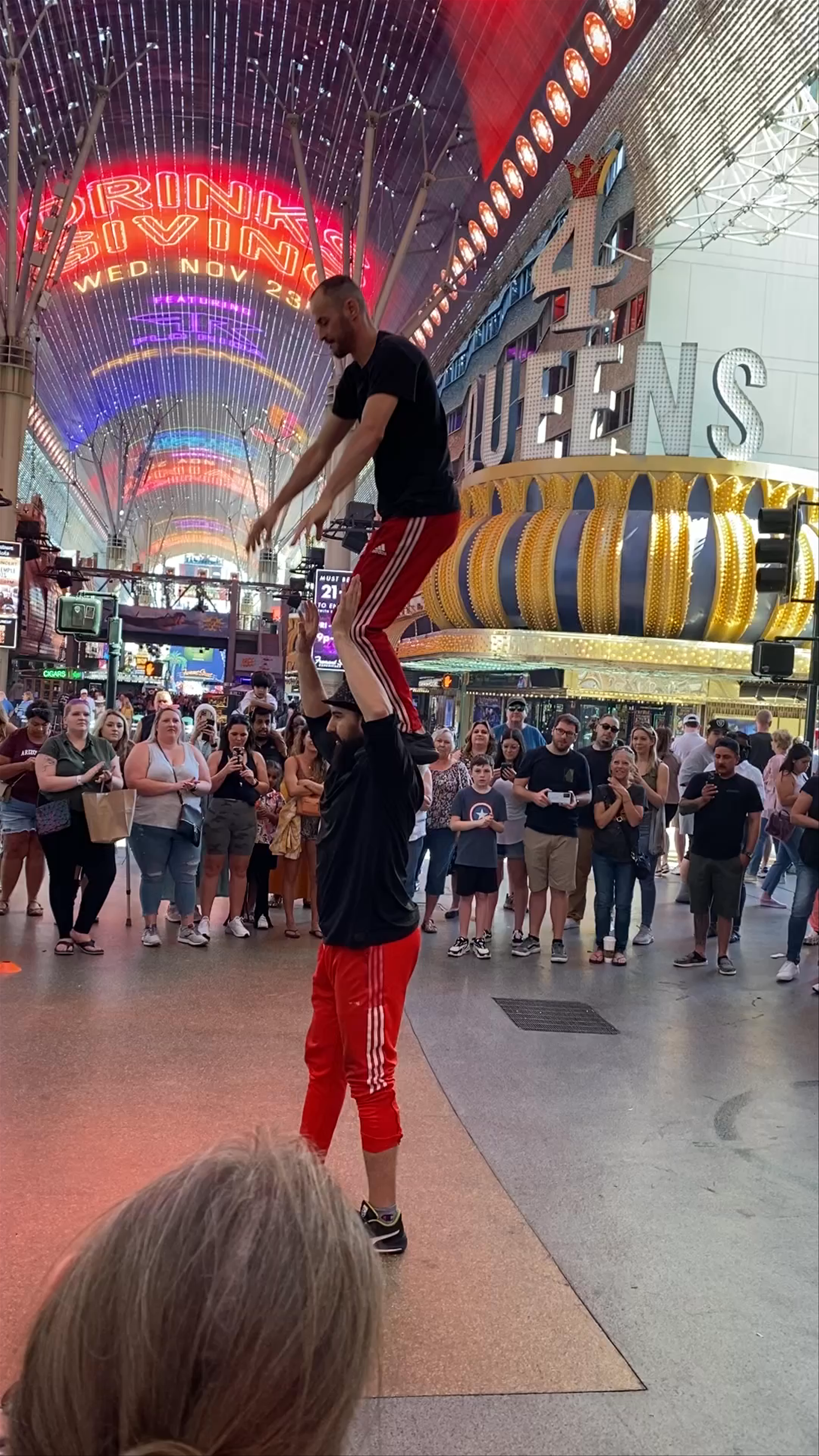 Fremont Street Experience: Street Acrobatics and Vibrant Vegas Vibes